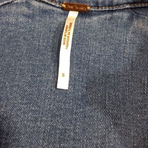 Free People Dynomite Denim Jean Mini Dress Size Medium - Picture 5 of 8